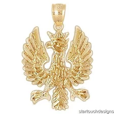 New 14k Yellow Gold Eagle Pendant