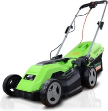 GardenTek 15"/38cm Corded Electric 1600w/230v Roller Mulching Lawn Mower GT38E