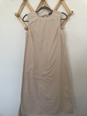 PRIMARK Beige Cotton Linen Tank Summer Maxi Dress, Size 12 | eBay UK