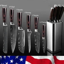Kitchen Knives 6 Set Professional Japanese Chef Knife Damascus Chef Knives Block