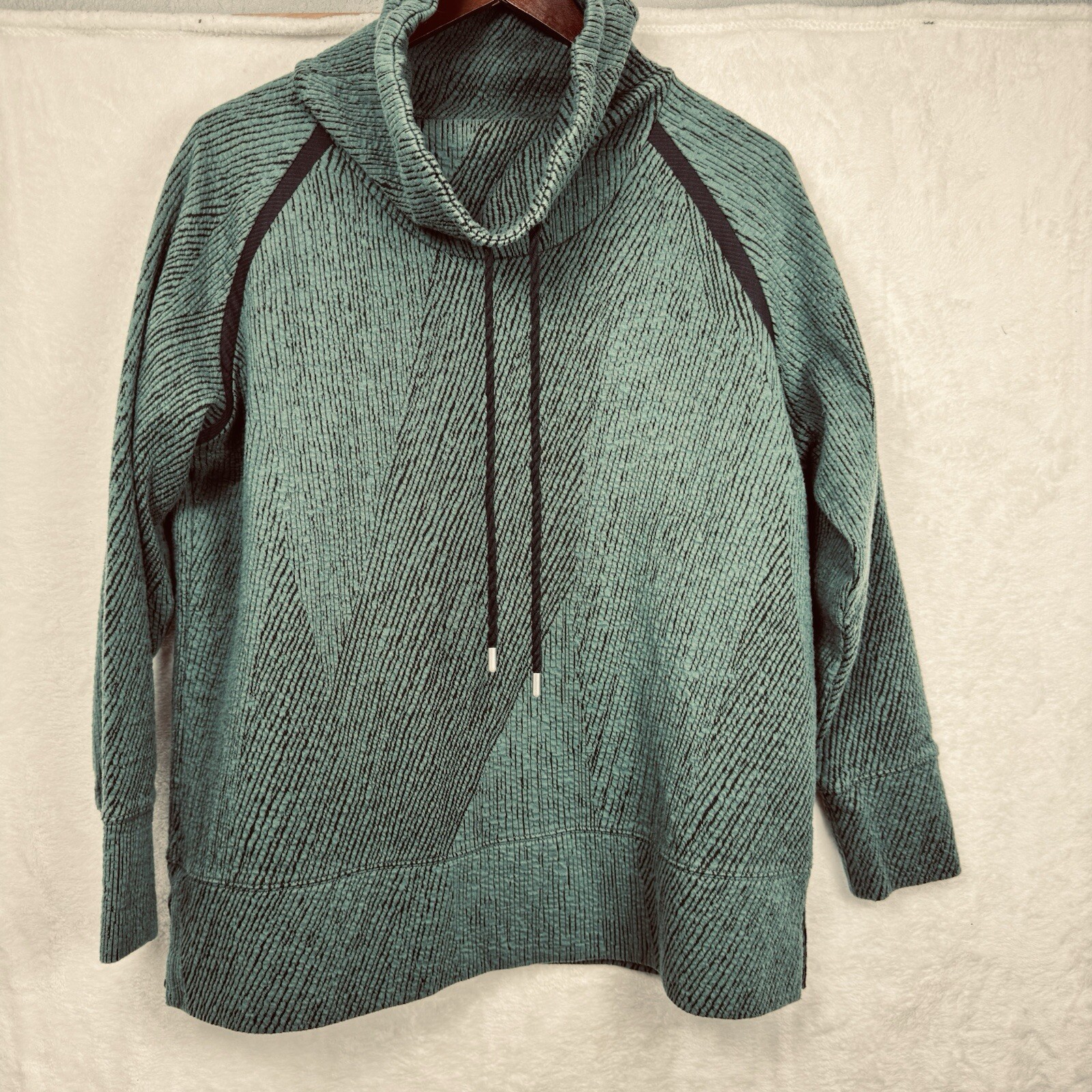 Cowl Neck Drawstring Sweater Pullover Size Large - image 1