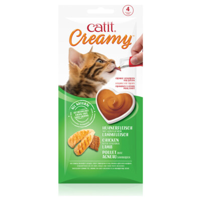 Catit Creamy Huhn & Lamm 4er-Pack, Katzensnack, NEU