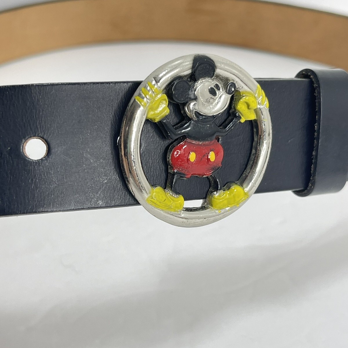 Vtg Rare MICKEY MOUSE Hickok Leather Cowhide Belt & Buckle 