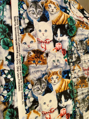 Scattered Kitties calico fabric