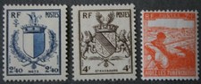 1945 FRANCE TIMBRE Y & T N° 734 à 736 Neufs * * SANS CHARNIERE (MNH)