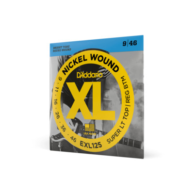 D'Addario EXL125 E-Gitarrensaiten. Superleichtes Oberteil/Regulares Unterteil, 9/46.