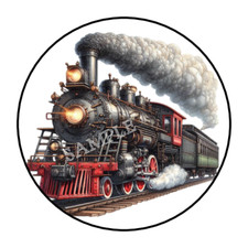 Christmas black train envelope seals, stickers labels, tags, round