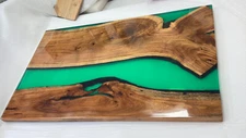 Made To Order Green Epoxy Resin Conference Office Meeting Table Top Hallway Deco