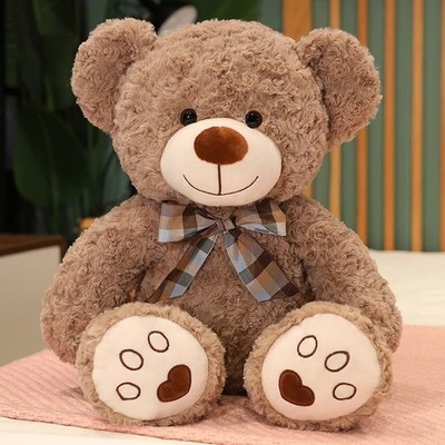 Süßer Teddybär Plüschtier mit Fliege weiches Stofftier Puppe Geschenk 35-60 cm
