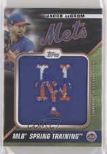 2021 Topps Spring Training Cap Logo Manufactured Black Jacob deGrom Patch 1i3v