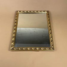 Vintage Freestanding Mirror Gold Gilt Wood Frame Portrait Dressing Tabletop/Wall