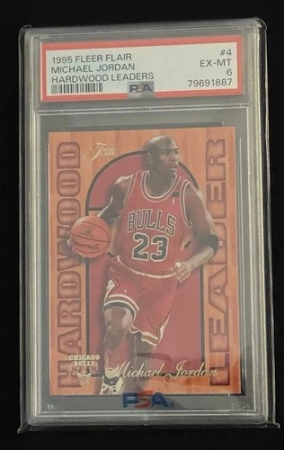 1995 Fleer Flair MICHAEL JORDAN #4 Hardwood Leaders PSA 6 EX-MT