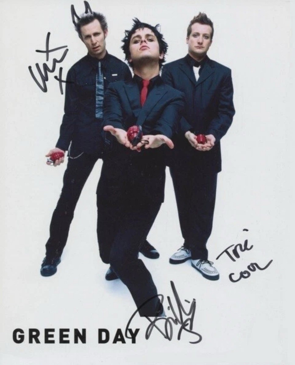 REPRINT - GREEN DAY Billie Joe - Tre Cool Autographed Signed 8 x