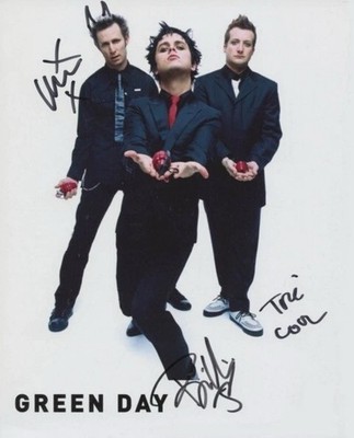 REPRINT - GREEN DAY Billie Joe - Tre Cool Autographed Signed 8 x