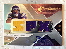 2008 SPX Rookie Materials Auto John David Booty /25 Game Used Jersey Vikings USC
