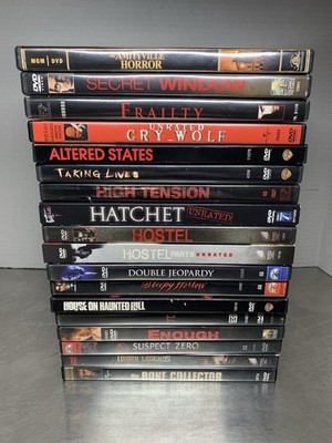 Horror Movie Scary DVD Collection Lot of 18 Hatchet Hostel Bone Collector Etc!!