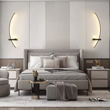 2PCS Modern Adjustable LED Wall Lamps, 21.65‘’ Wall Sconce Bedside Lamp Minimali