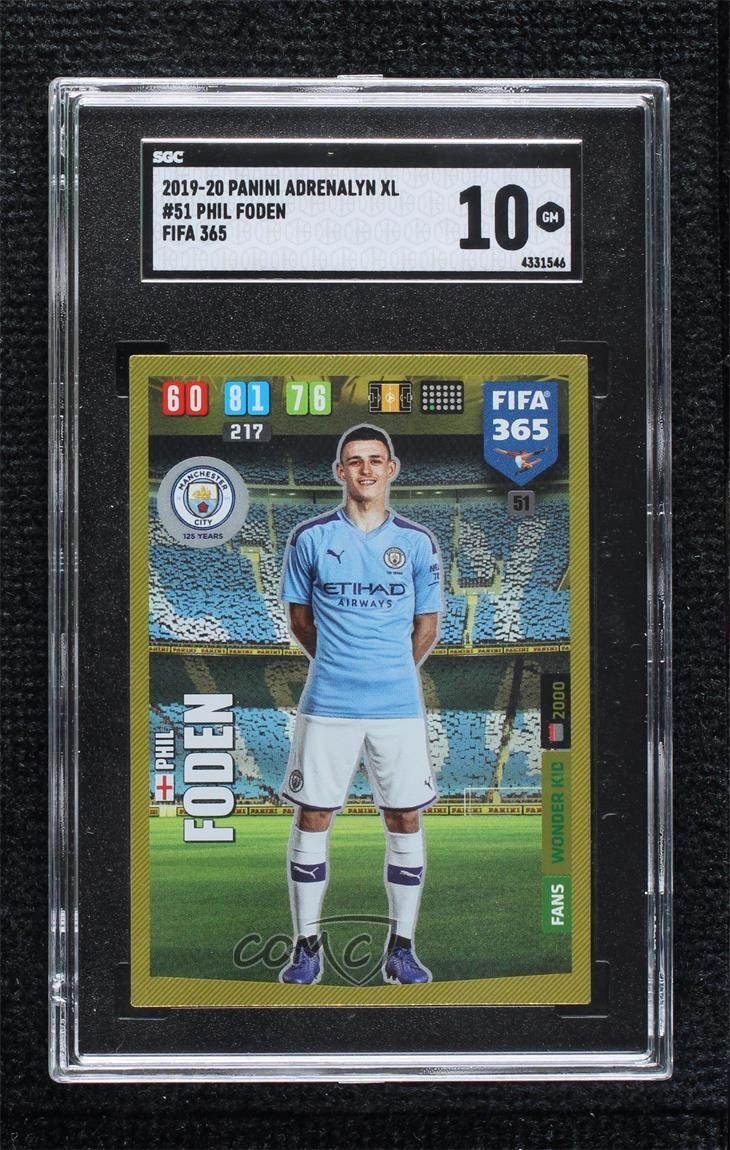 2019-20 Panini Adrenalyn XL Fifa 365 Wonder Kid Phil Foden #51 SGC 10 GEM 1p75