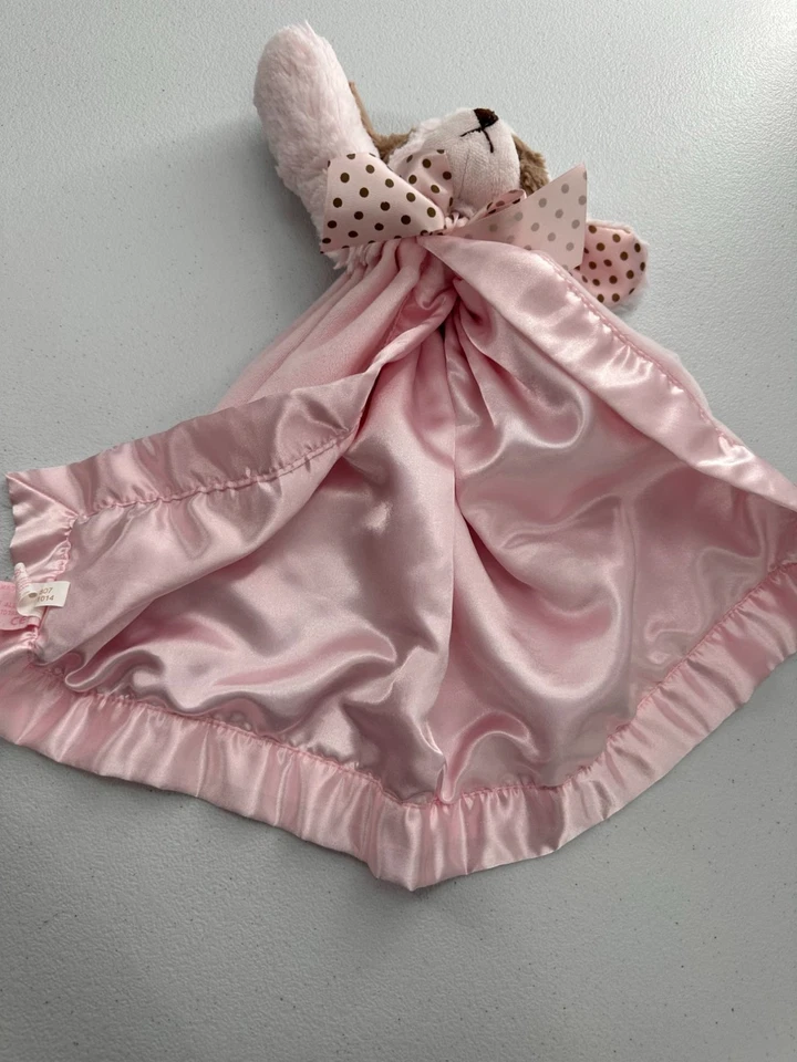 Bearington Baby Collection Manta de Seguridad Rosa para Perros Lovey Wiggles Niña Satinada Foto 2 de 4