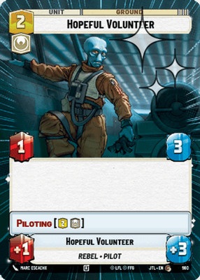 Hopeful Volunteer - HYPERSPACE FOIL - Jump to Lightspeed - Star Wars Unlimited