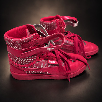 PUMA Contact Sky II Hi Women s 8 Pink Silver High Top Strap Sneakers