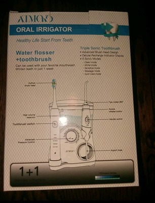 Water Flosser, ATMOKO 600ml Oral Irrigator & Electric Toothbrush with 7 Multifun