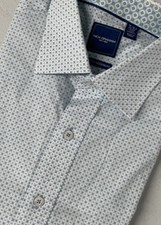 NICK GRAHAM Stretch Modern Fit Dress Shirt 16-16.5/32-33 Performance Cott GREEN