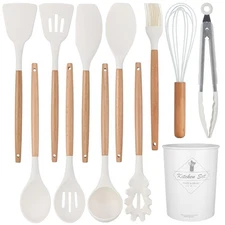 Silicon Cooking Utensils Set for Kitchen, 12 pcs Non-Stick Cooking Set 446°