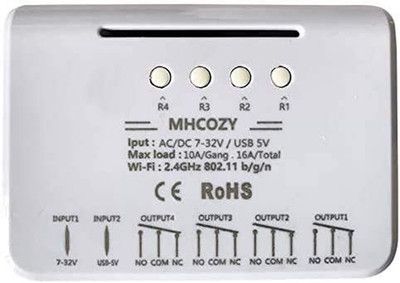 4CH Wifi RF Smart Switch Module,Wifi Inching/Self-Locking/Interlock Relay,Work w