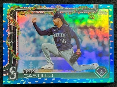 2025 Topps Holiday - Blue Metallic Lights - Luis Castillo - #H152