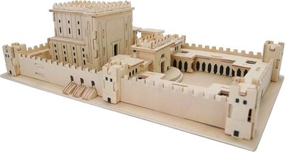 3D Jerusalem Temple Model Kit Wooden Beit Hamikdash Puzzle 10x6x4 Inch Portable
