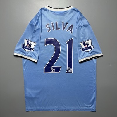 MAN CITY NIKE 2013/2014 FOOTBALL HOME JERSEY #21 DAVID SILVA SIZE