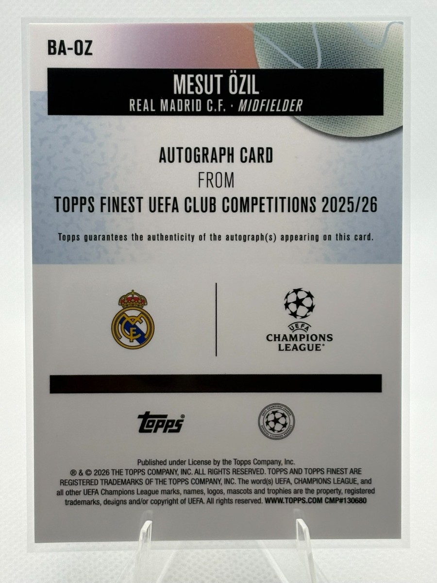 2025-26 Topps Finest UEFA Club Mesut Özil #BA-OZ Real Madrid