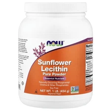 Now Foods Sunflower Lecithin Pure Powder 1 lb 454 g GMP Quality Assured, Kosher,