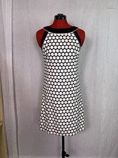 ANN TAYLOR Womens Sz 0 Polka Dot Silk Sleeveless Knee Length Lined Dress E487