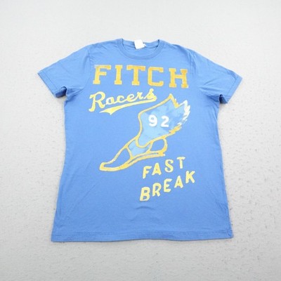Abercrombie & Fitch Shirt Mens Large Blue Racers 92 Fast Break Muscle Y2K Tee
