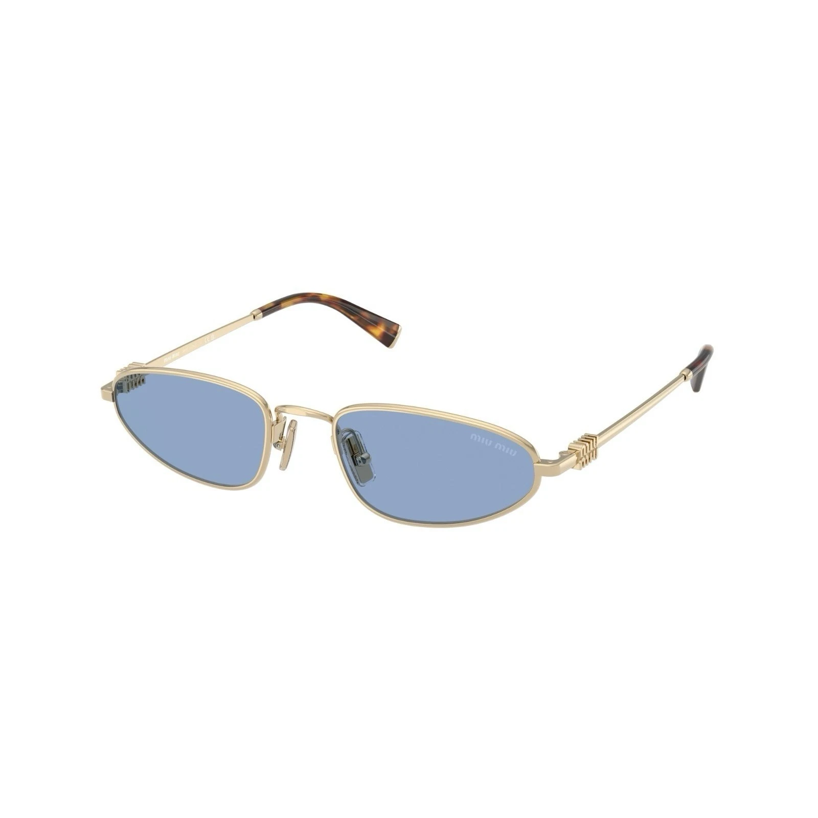 Miu Miu — MIU MIU MU A52S ZVN60O Pale Gold Gradient Light Blue Lens Sunglasses AUTHENTIC