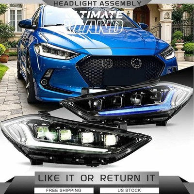 VLAND FULL LED Headlights For 2017-2018 Hyundai Elantra W/Animation & Sequential