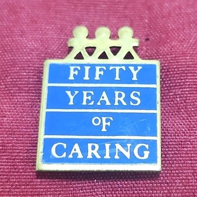 SIMCO Fifty Years of Caring Award Pinback Blue Gold Awards Theme