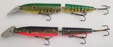 Vintage 8" Wood Tony Rizzo Diver Jointed Musky Muskie Crankbait Fishing Lure