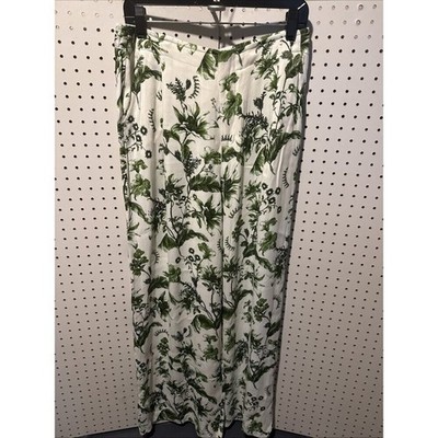 NWOT Anthropologie Maeve Saria Smocked Wide Leg Pants Ivory Floral Sz 12