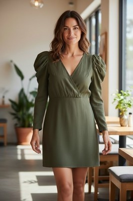 dark green silk short dress Baltic Born Womens Ivey Smocked Short Dress | Dark Green + Silver main image 0