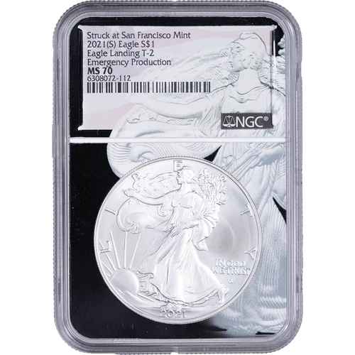2021-S $1 American Silver Eagle Type 2 - Emergency Production ~ NGC MS70
