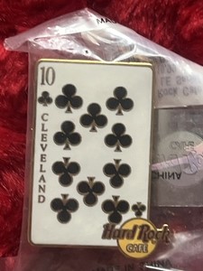 Hard Rock Cafe pin Cleveland 10 of clubs playing card series 2002