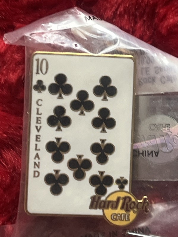 Hard Rock Cafe pin Cleveland 10 of clubs playing card series 2002