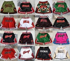 Men's Bulls Basketball Short Pants Stitched With Pocket S-3XL