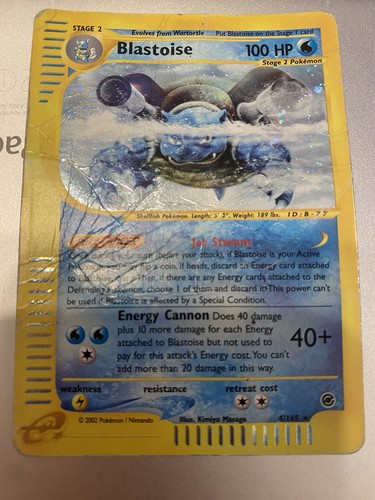 Pokemon Card- Blastoise-Expedition- Holo-4/165-Rare-ENG-Very Played