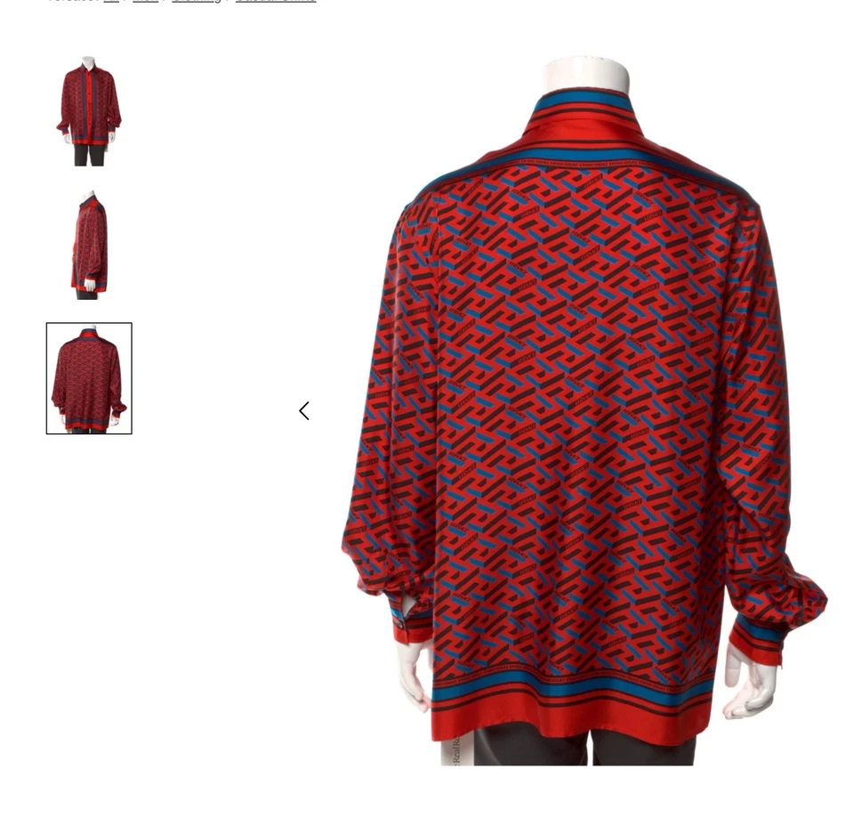 Camisa manga larga Le Greca estampado seda versace 0rig $1399 Foto 3 de 4