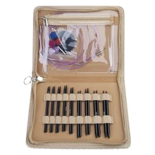 9Pairs 3mm-6.0mm Aluminum Interchangeable Circular Knitting Needle Set with Case