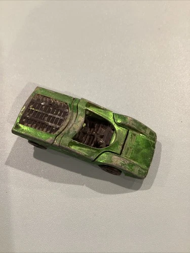 1970 Hot Wheels Ferrari 512 S Green Redline Toy Car Rough Condition